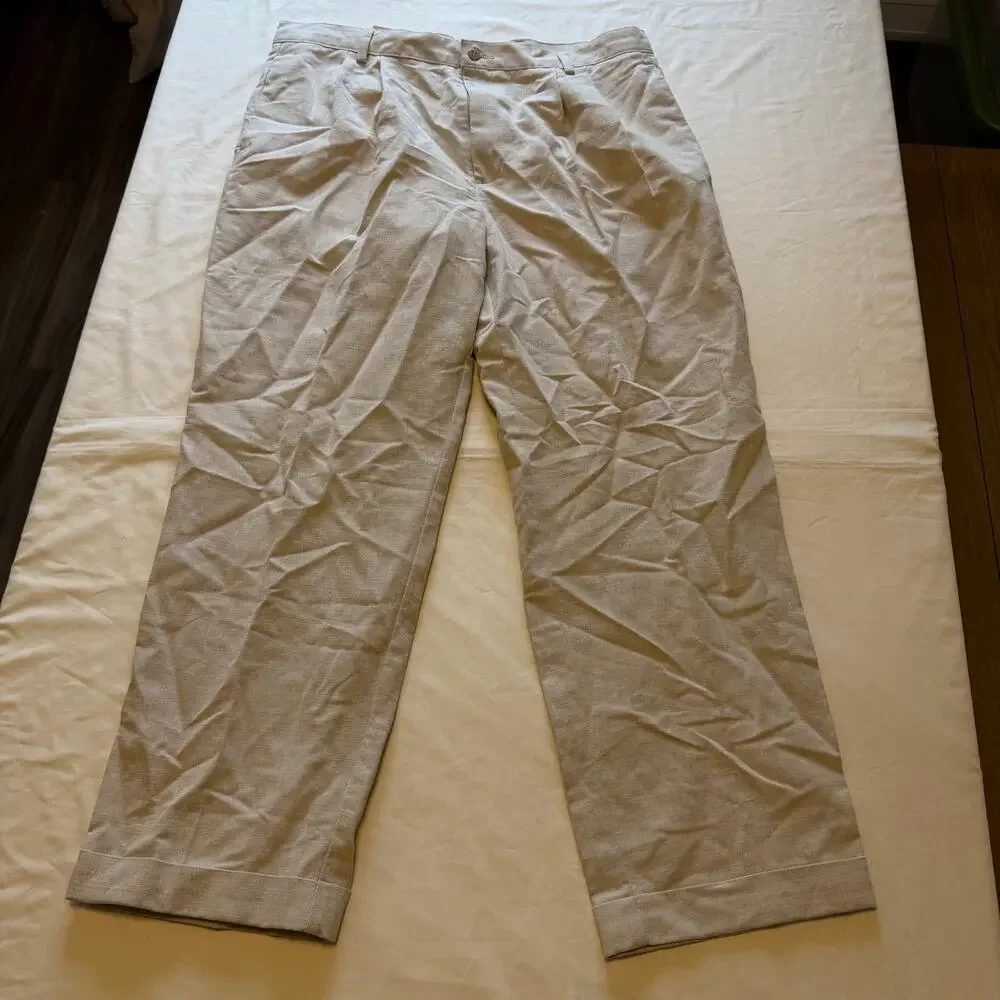 NWT Dockers Tan Linen Trouser Pant 36 x 30